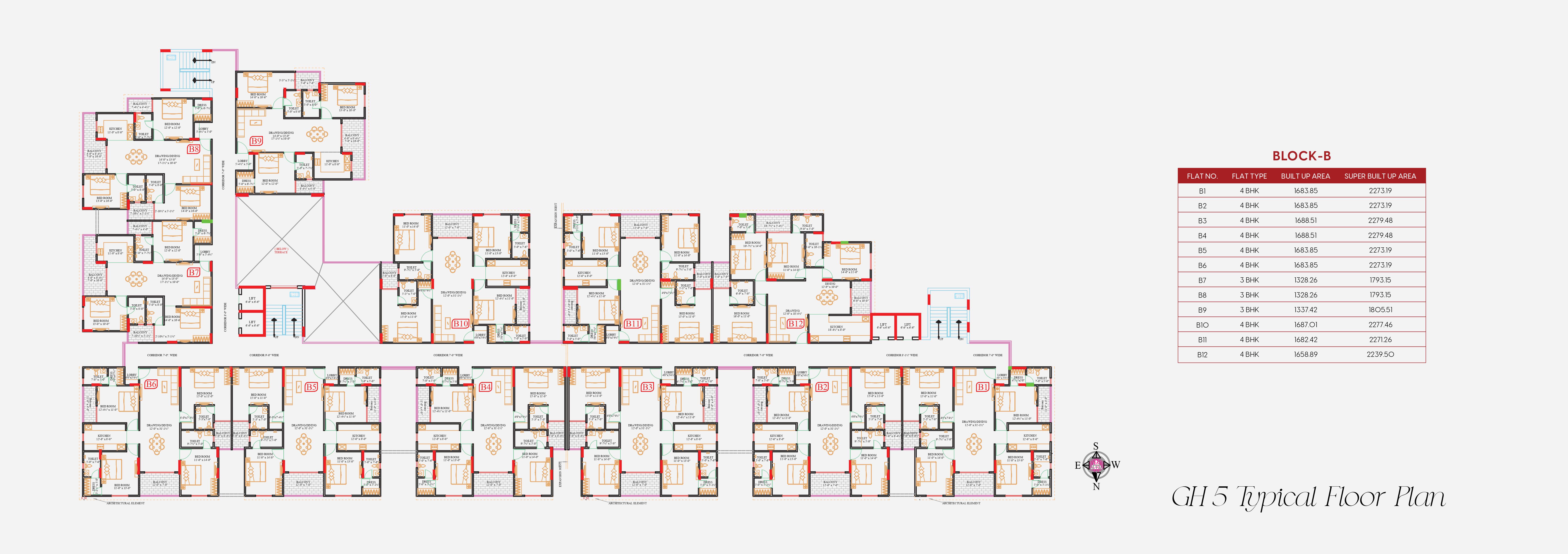 GH5 Typical Floor Plan - Block B